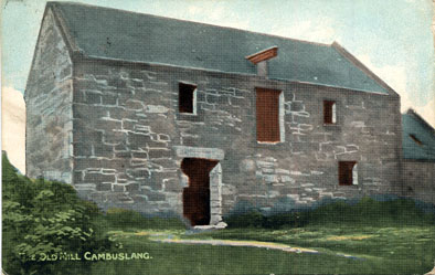 The Old Mill - beleived to be opposite Carmyle - circa 1900 - Card dated 1906.
